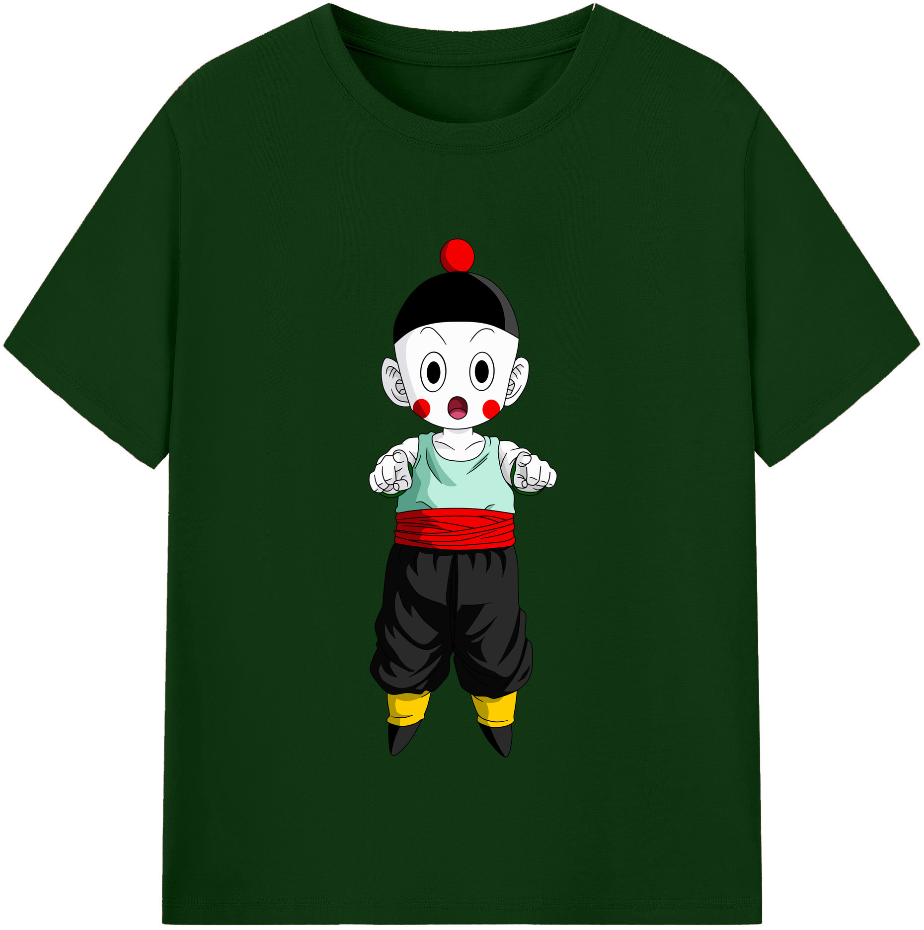 （画像用） ドラゴンボール 餃子（チャオズ）DRAGON BALL Chaoz 綿100％半袖Tシャツ（フロントプリント）